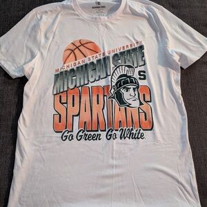 Michigan State Spartans NCAA White Basketball Graphic Tee